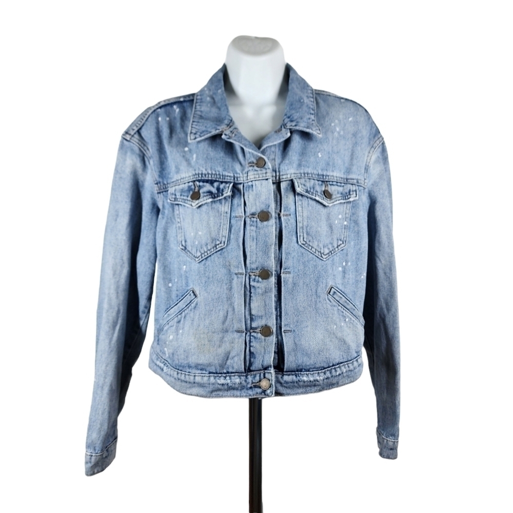 OLD NAVY BLEACHED SPLATTER DENIM JACKET